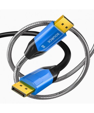 Armored DisplayPort 2.1 AOC, Type A to Type A, Hybrid 77.4Gbps 16K@60Hz 8K@144Hz 4K@240Hz DP 2.1 Active Optical Cable