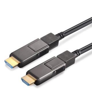 Detachable Armored HDMI 2.0 AOC, Type D-D, Hybrid 18Gbps 4K60 HDMI 2.0 Active Optical Cable