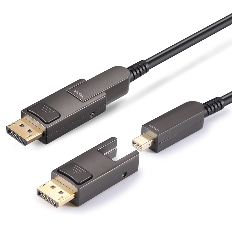Detachable DisplayPort 1.4 AOC, Type D to Type D, Hybrid 32.4Gbps 8K60 DP 1.4 Active Optical Cable