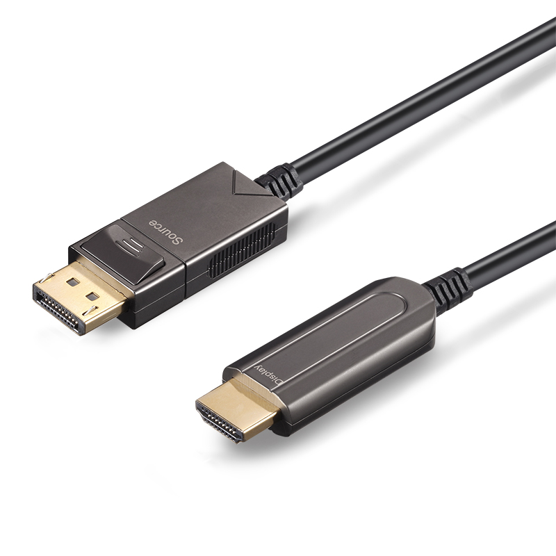 DisplayPort 1.4 to HDMI 2.0 AOC, Hybrid 18Gbps 4K60 Active Optical Cable