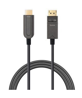 DisplayPort 1.4 to HDMI 2.0 AOC, Hybrid 18Gbps 4K60 Active Optical Cable