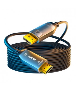 DisplayPort 2.0 to HDMI 2.1 AOC, Hybrid 48Gbps 8K@60Hz 4K@120Hz 2K@144Hz Active Optical Cable