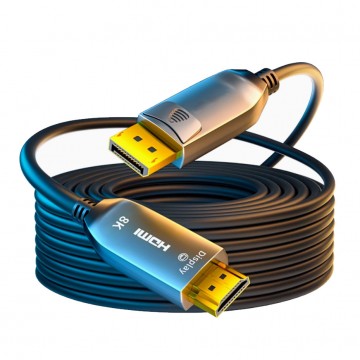 DisplayPort 2.0 to HDMI 2.1 AOC, Hybrid 48Gbps 8K@60Hz 4K@120Hz 2K@144Hz Active Optical Cable
