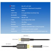 Mini DP to DP DisplayPort 1.4 AOC, Hybrid 32.4Gbps 8K60 DP 1.4 Active Optical Cable