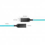 Pure Fiber 10Gbps USB 3.1 Type-A Male to Type-A Female Active Optical Cable