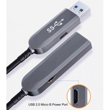 USB 3.1 Gen 2 Type-A Male to Type-A Female 10G Hybrid Active Optical Cable, Backward Compatible