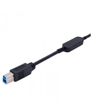 USB 3.1 Gen 2 Type-A Male to Type-B Male 10G Hybrid Active Optical Cable, Backward Compatible