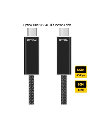USB4 AOC, Hybrid 40Gbps 8K60 PD100W USB4 Active Optical Cable, Compatible with ThunderBolt4 USB3.2/3.1/2.0