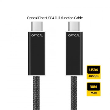 USB4 AOC, Hybrid 40Gbps 8K60 PD100W USB4 Active Optical Cable, Compatible with ThunderBolt4 USB3.2/3.1/2.0